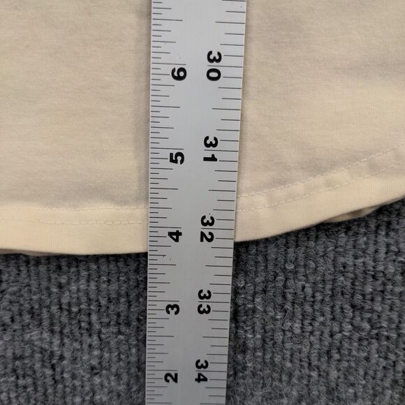 Makobi Womens Top Plus Size 3X Cream Shirt Shiny Skull Graphic Logo - Picture 11 of 12